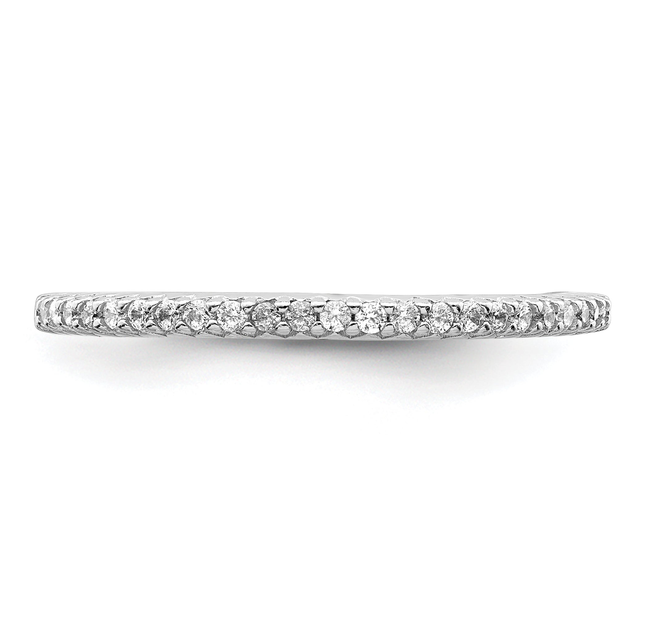 Sterling Silver Rhodium-plated Polished CZ Ring