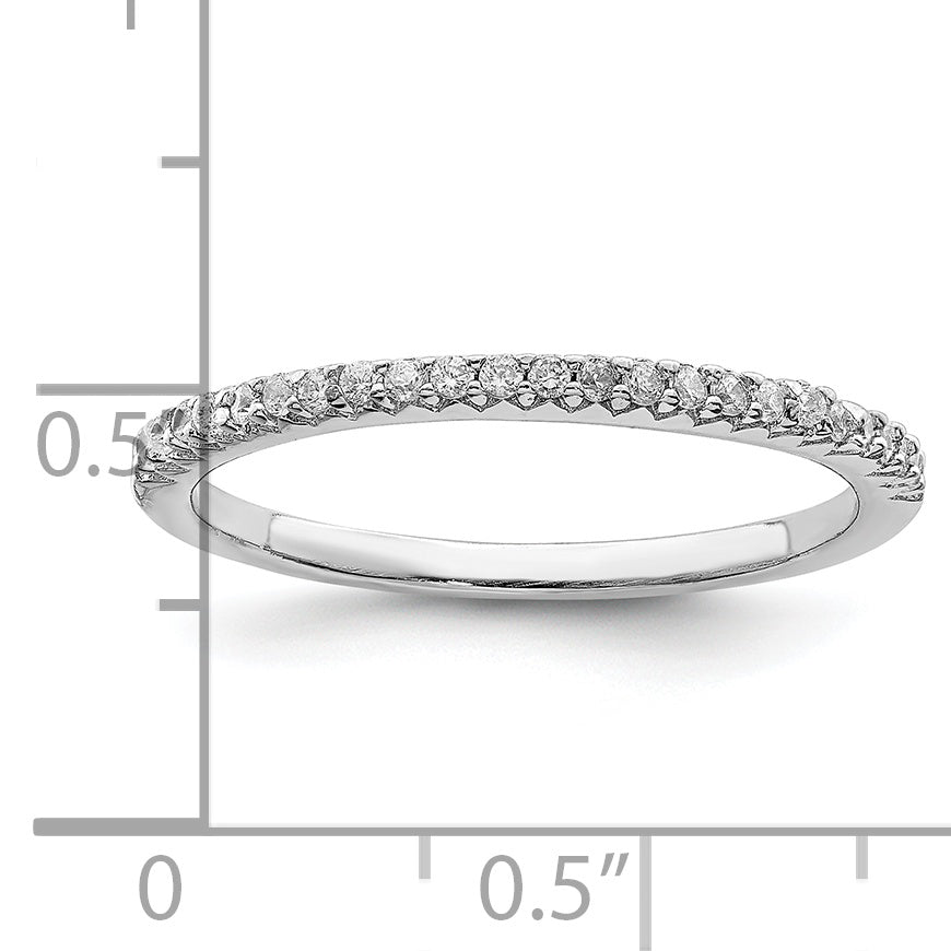 Sterling Silver Rhodium-plated Polished CZ Ring