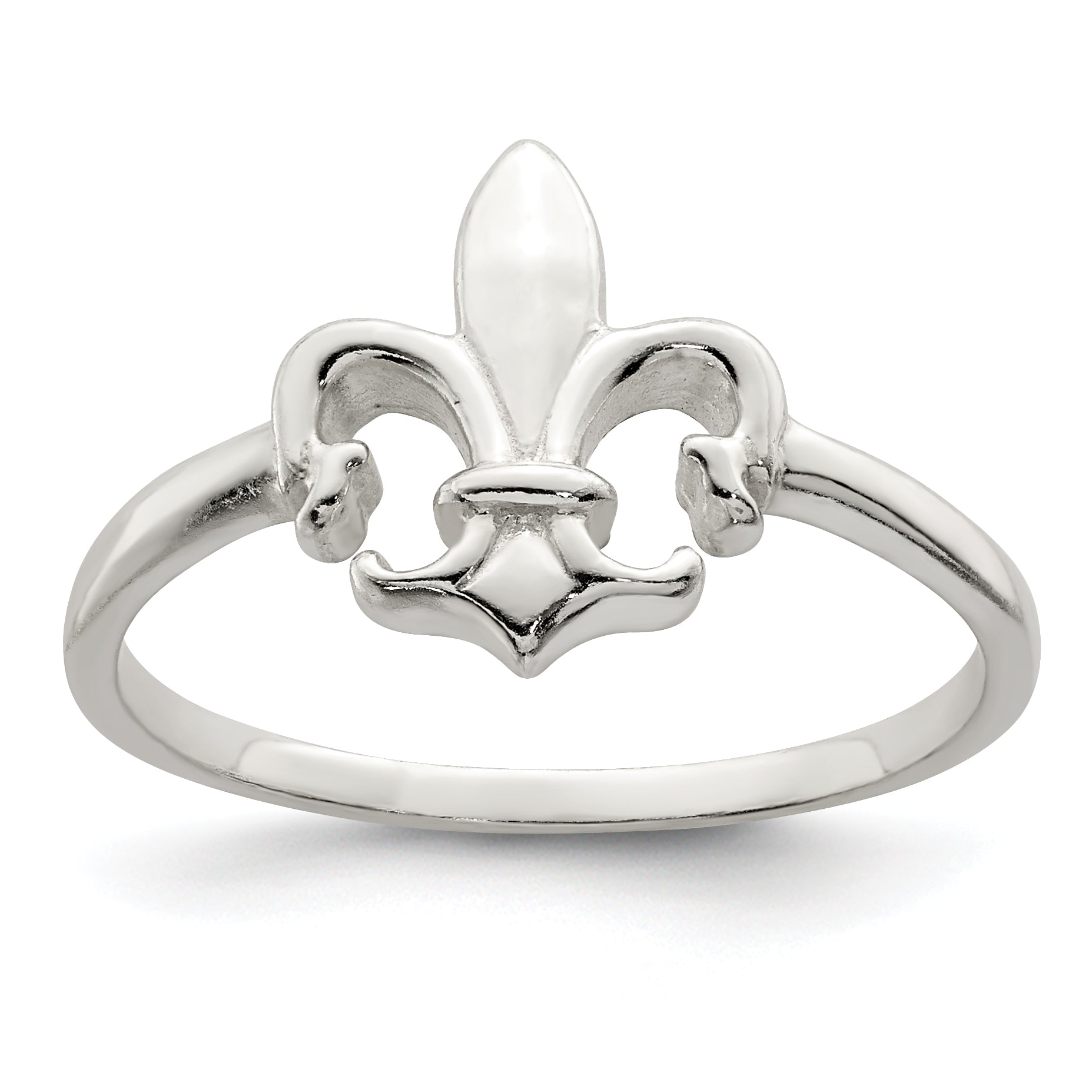 Sterling Silver Polished Fleur De Lis Ring