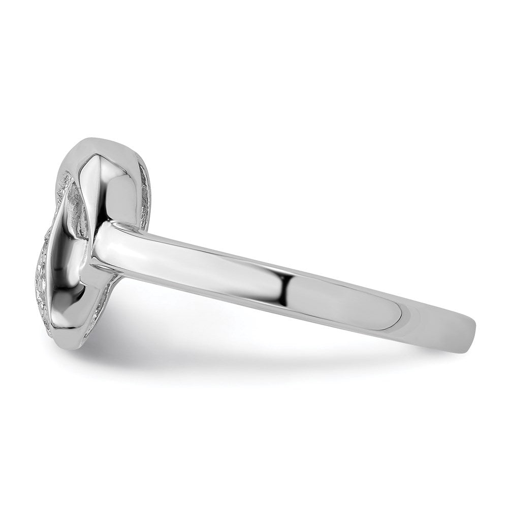 Sterling Silver Rhodium-plated CZ Knot Ring