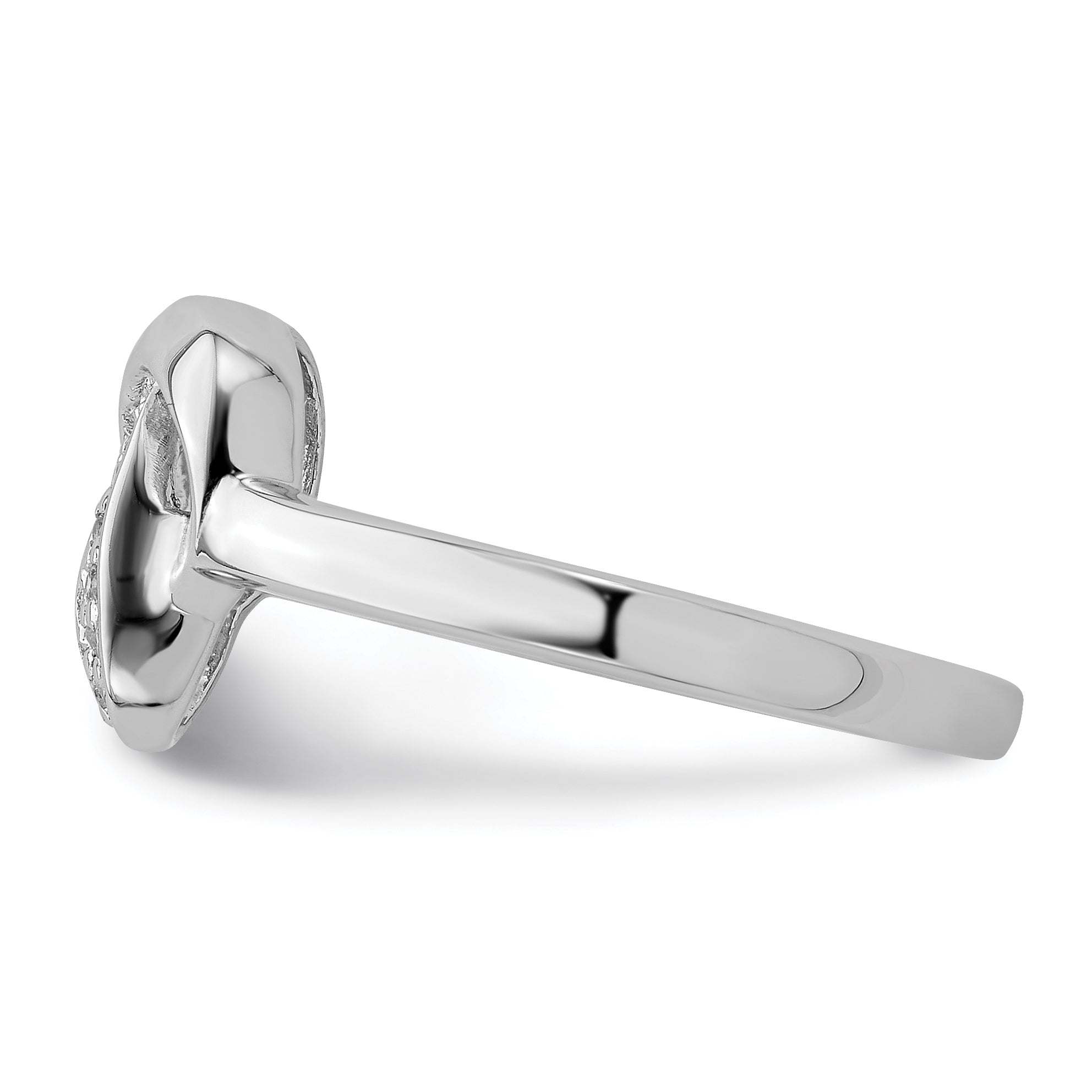 Sterling Silver Rhodium-plated CZ Knot Ring