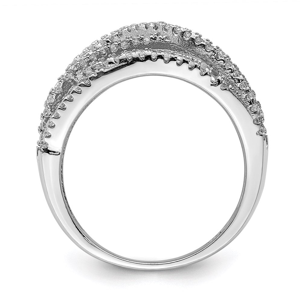 Sterling Silver Rhodium-plated CZ Micro pavÇ Ring