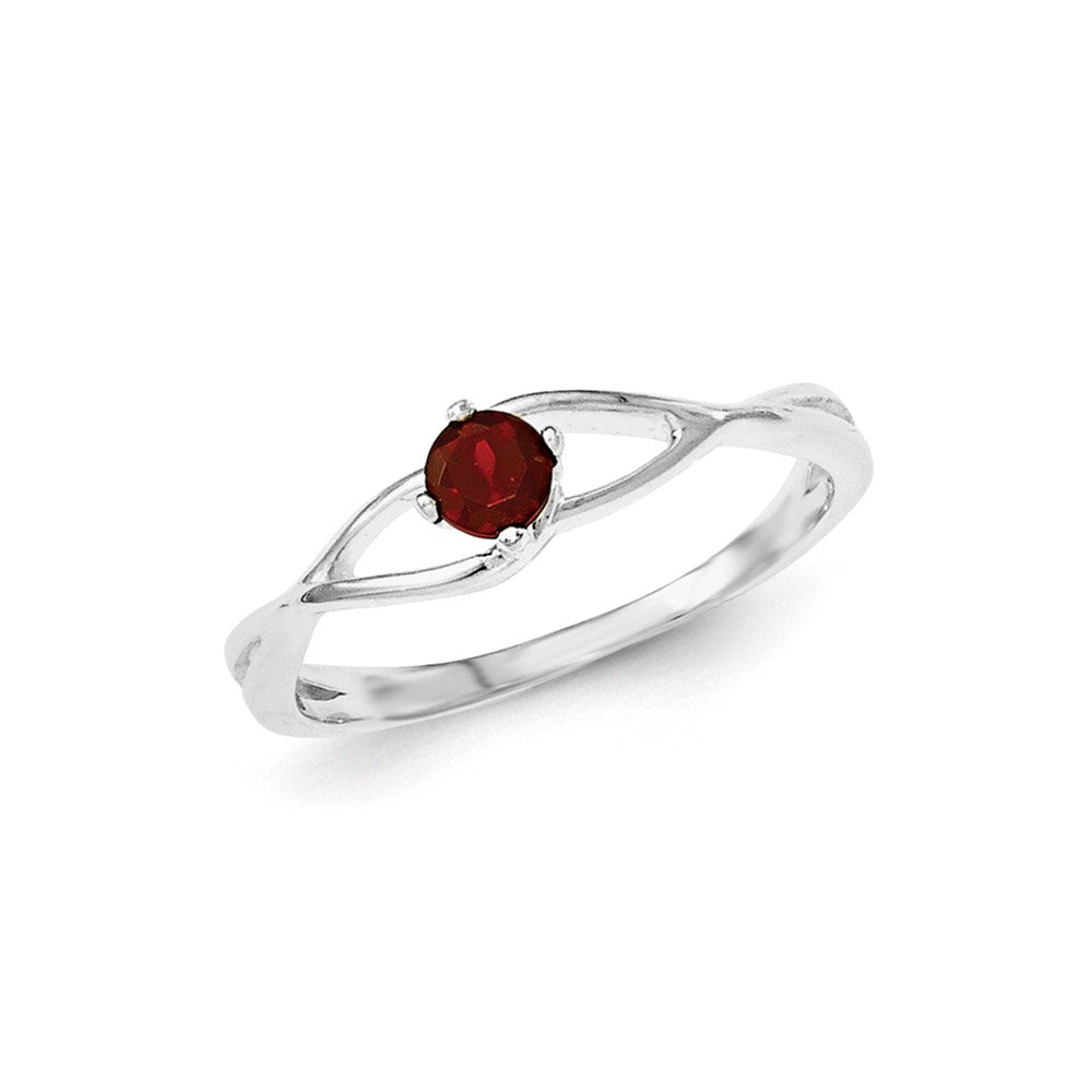 Sterling Silver Red CZ Sol Ring