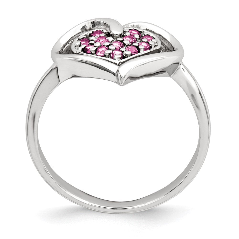 Sterling Silver & Rhodolite Garnet Heart Ring
