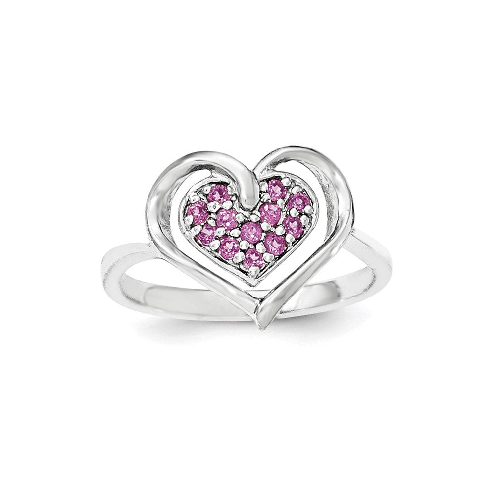 Sterling Silver & Rhodolite Garnet Heart Ring