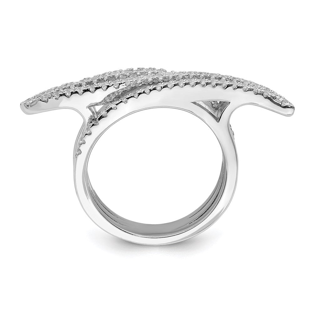 Sterling Silver Rhodium-plated CZ Ring
