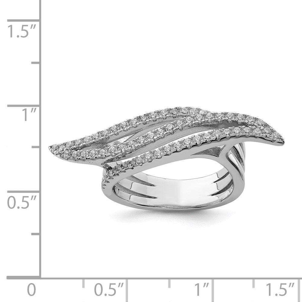 Sterling Silver Rhodium-plated CZ Ring