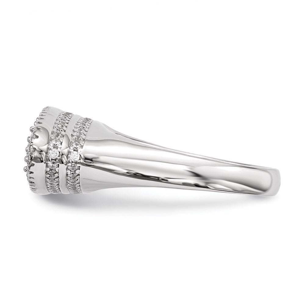 Sterling Silver Rhodium-plated CZ Ring