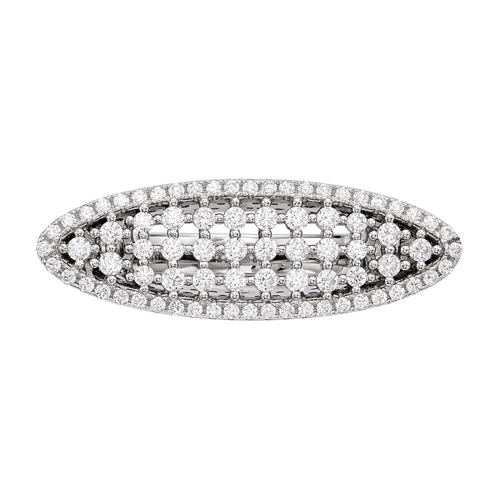 Sterling Silver Rhodium-plated CZ Ring