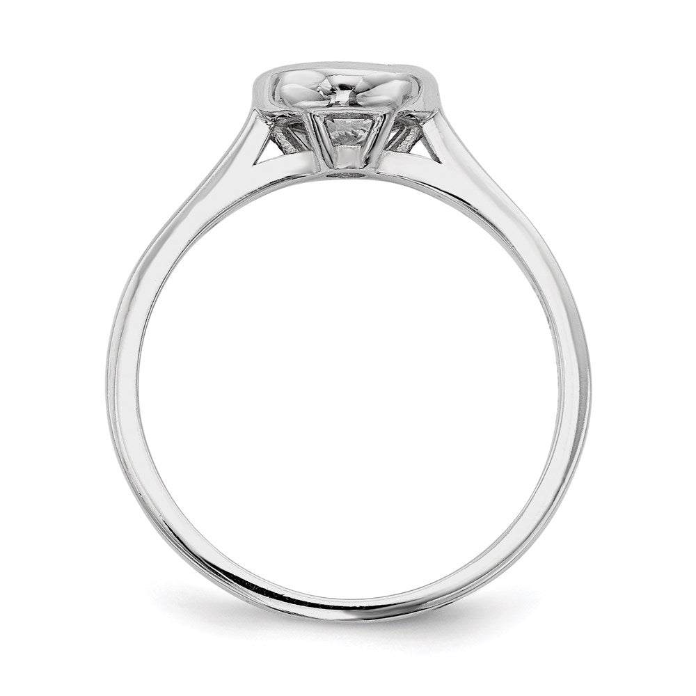 Sterling Silver Rhodium-plated CZ 3-Ring Set