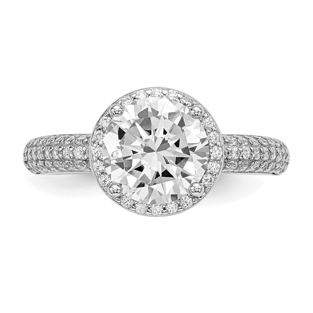 Sterling Silver Rhodium-plated CZ PavÇ Ring