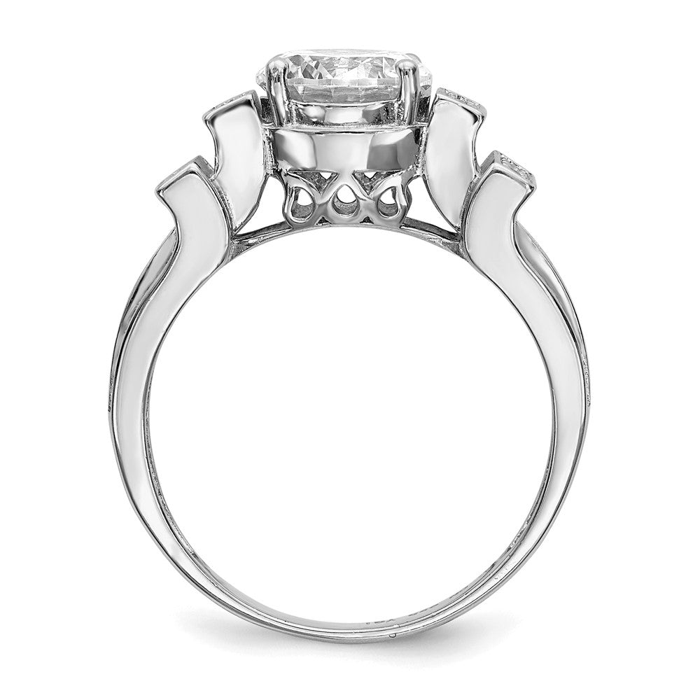 Sterling Silver Rhodium-plated CZ Tiered Pav√á Ring