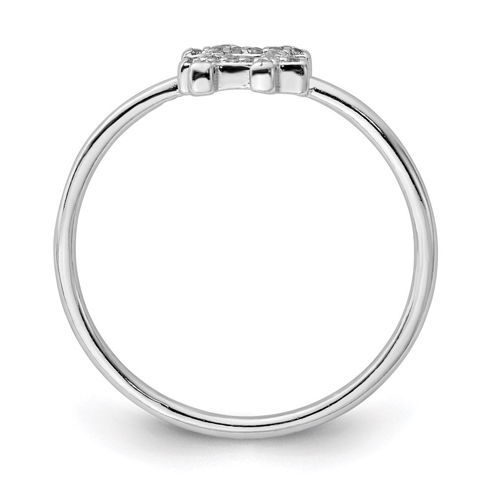 Sterling Silver Rhodium-plated CZ Hashtag Ring