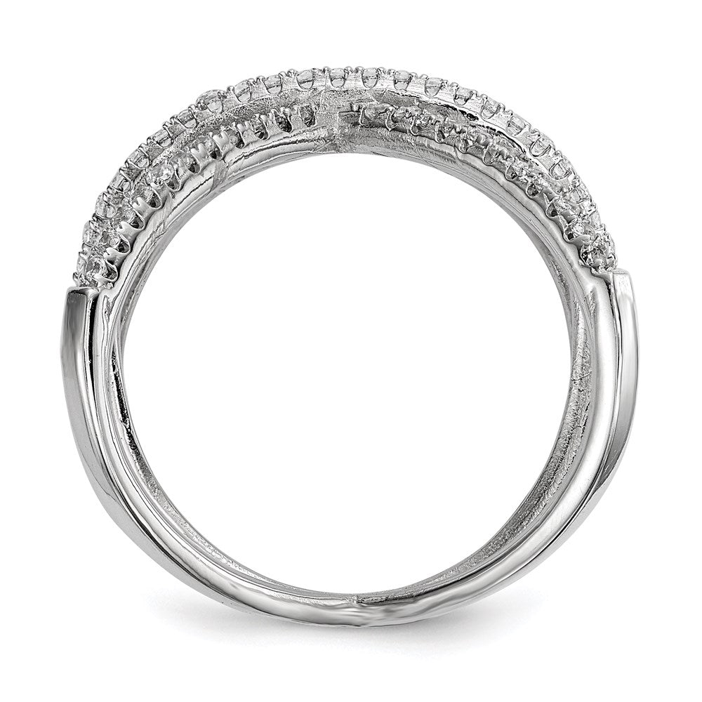 Sterling Silver Rhodium-plated CZ Ring