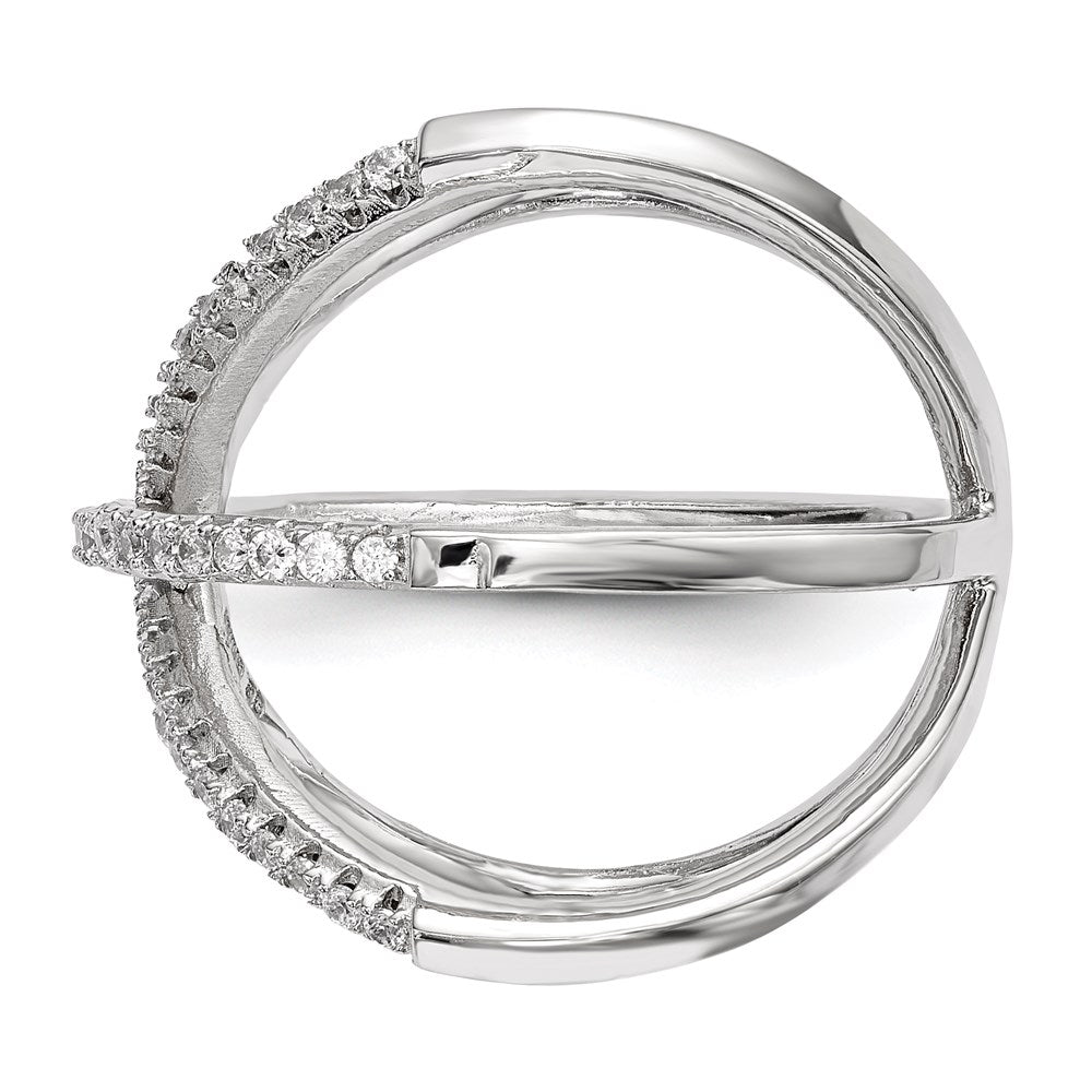 Sterling Silver Rhodium-plated CZ Ring