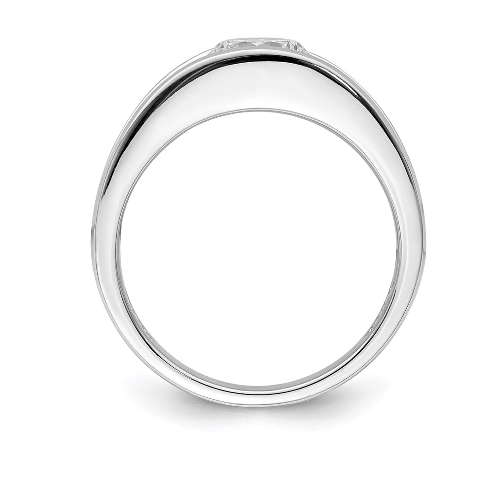 Sterling Silver Rhodium-plated CZ Ring