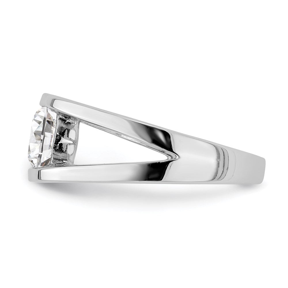 Sterling Silver Rhodium-plated CZ Ring
