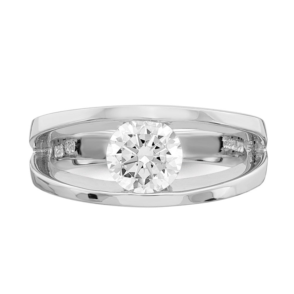 Sterling Silver Rhodium-plated CZ Ring