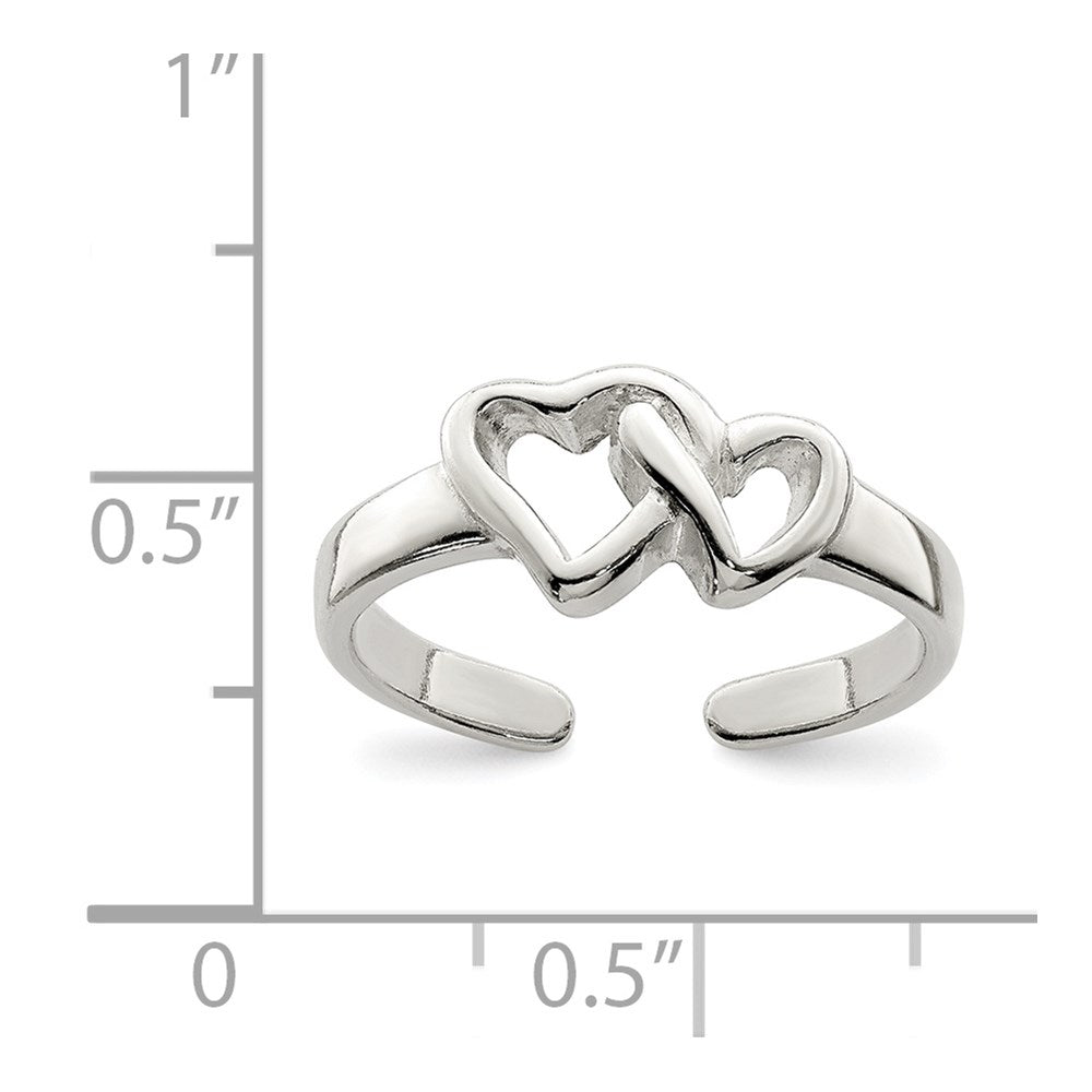 Sterling Silver Solid Heart Toe Ring