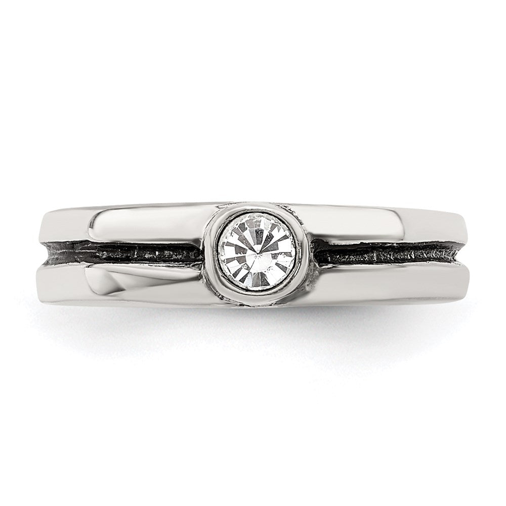 Sterling Silver CZ Antiqued Toe Ring