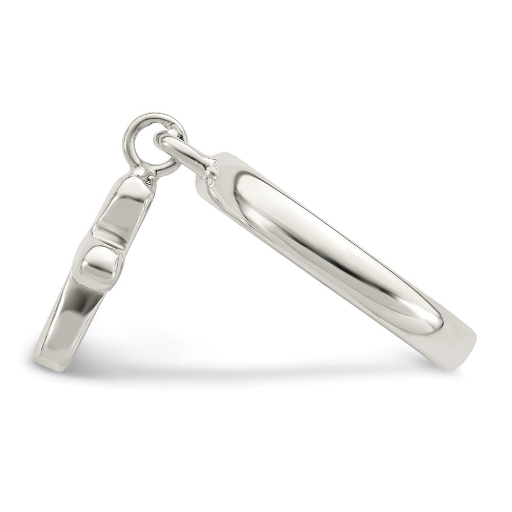 Sterling Silver Solid Cross Dangle Ring