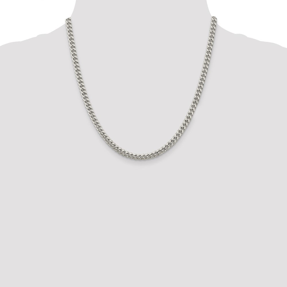 Sterling Silver 5mm Domed w/ Side D/C Curb Chain