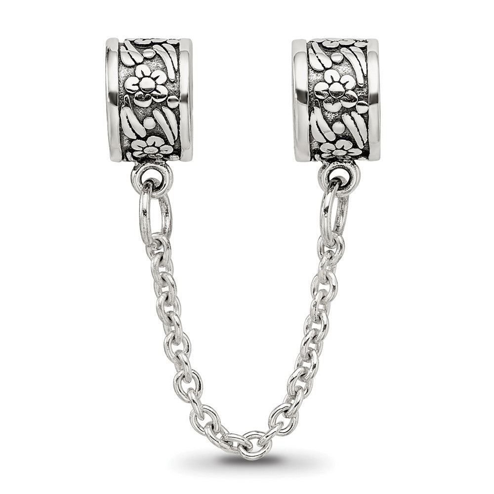 Sterling Silver Reflections Security Chain Floral Bead