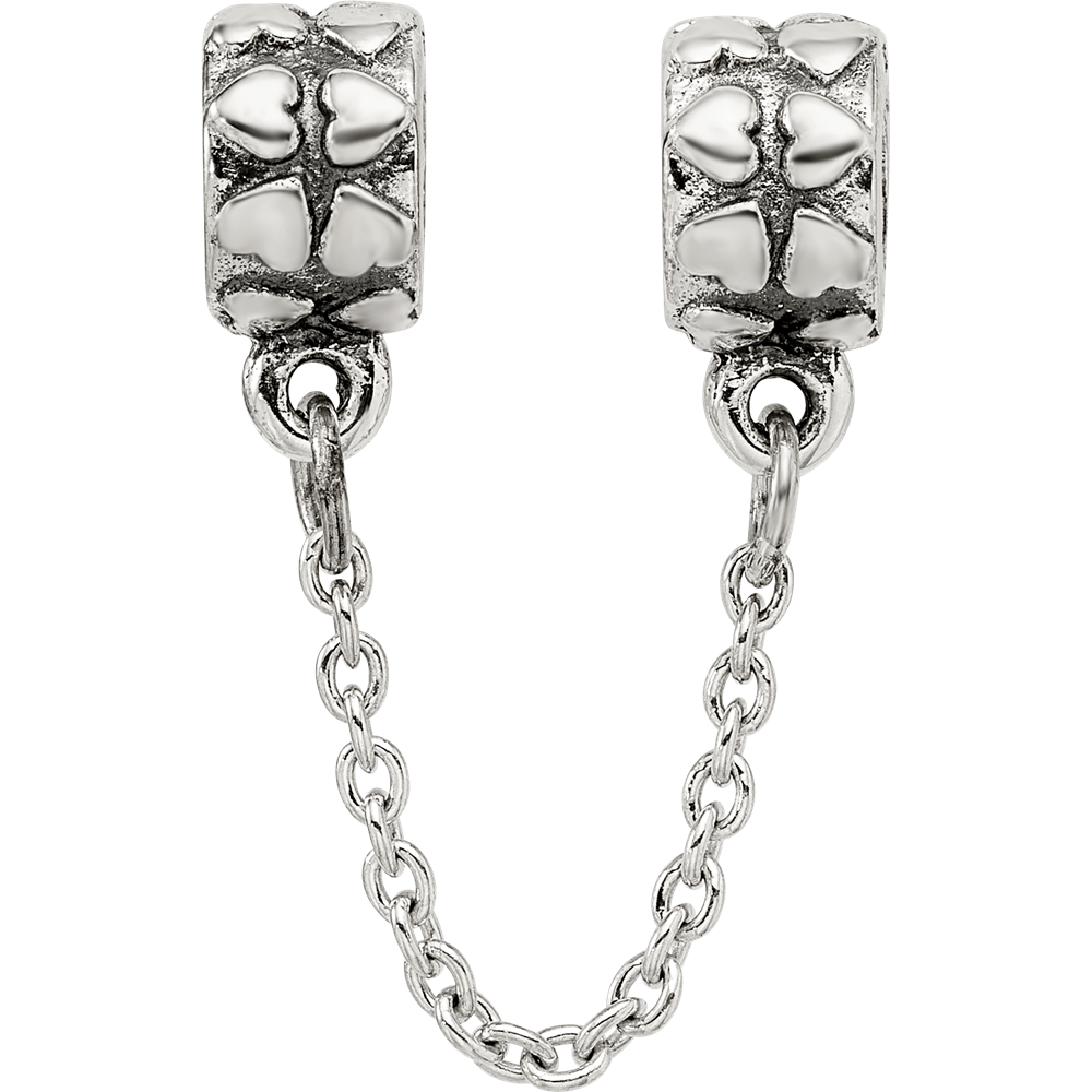 Sterling Silver Reflections Security Chain Heart Bead