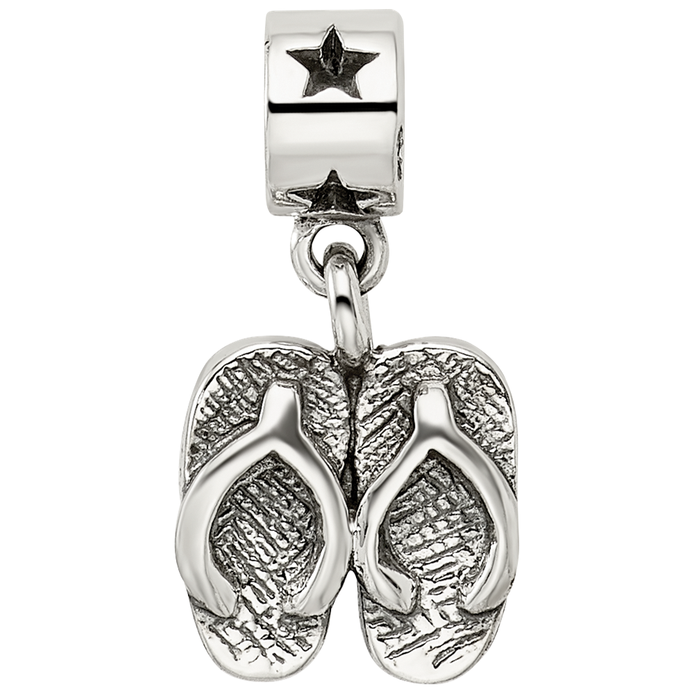 Kids Collection Sterling Silver Flip Flops Dangle Reflections Bead