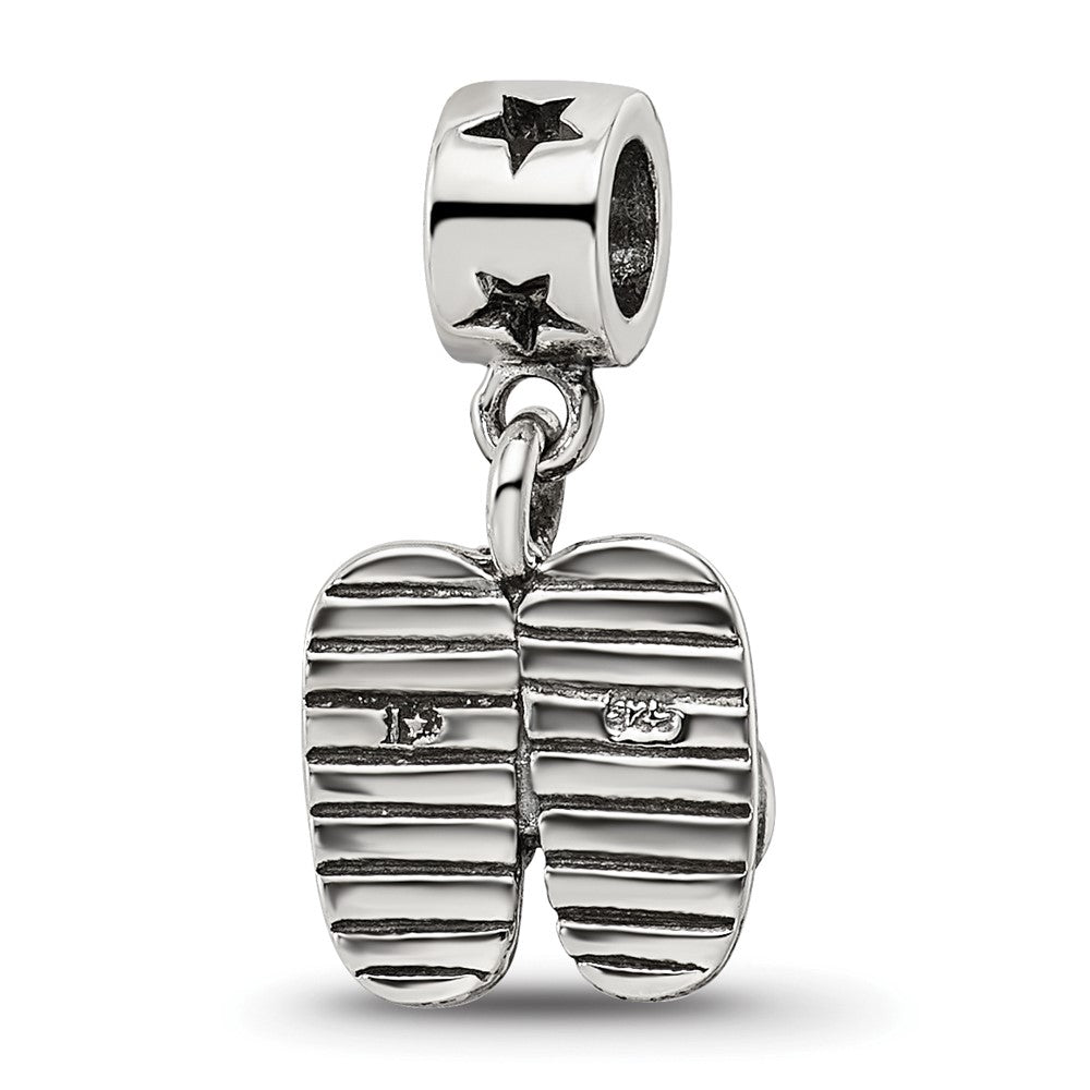 Kids Collection Sterling Silver Flip Flops Dangle Reflections Bead