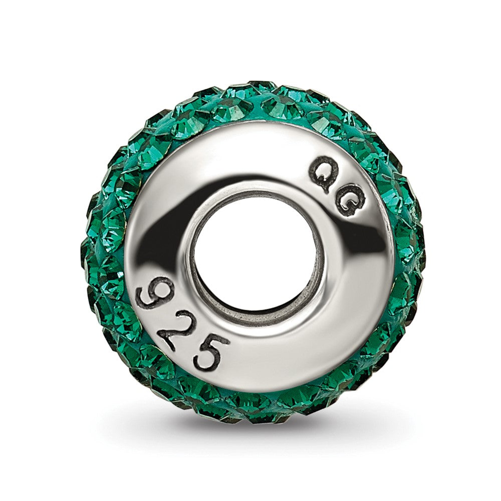 Sterling Silver Reflections May Full Green Preciosa Crystal Bead