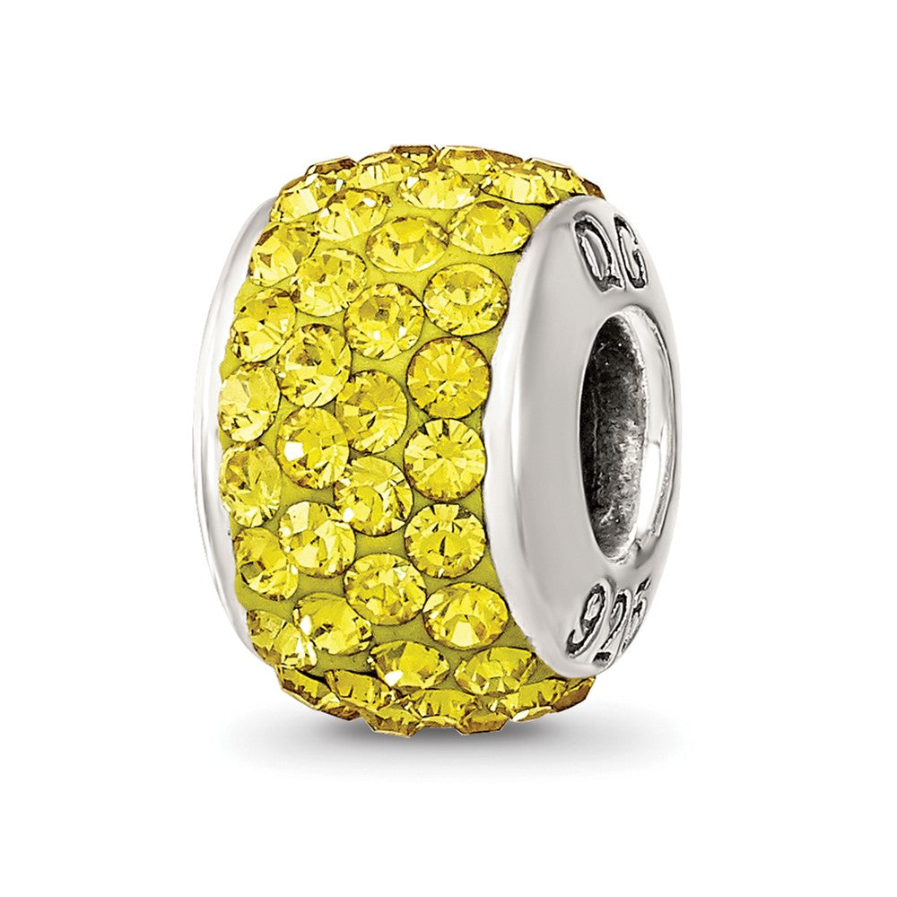 Sterling Silver Reflections November Full Yellow Preciosa Crystal Bead