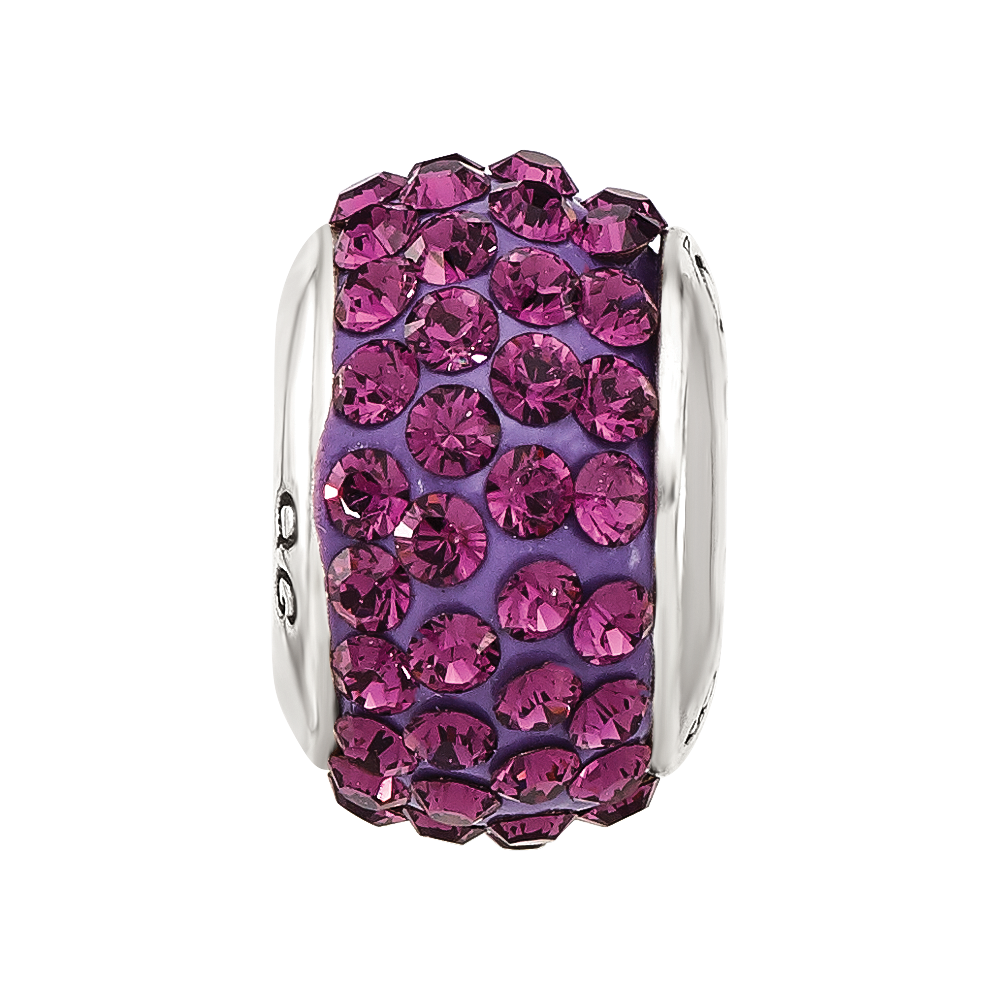 Sterling Silver Reflections February Full Purple Preciosa Crystal Bead