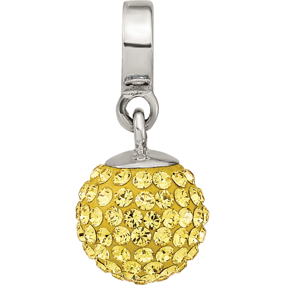 Sterling Silver Reflections Nov Preciosa Crystal Ball Dangle Bead