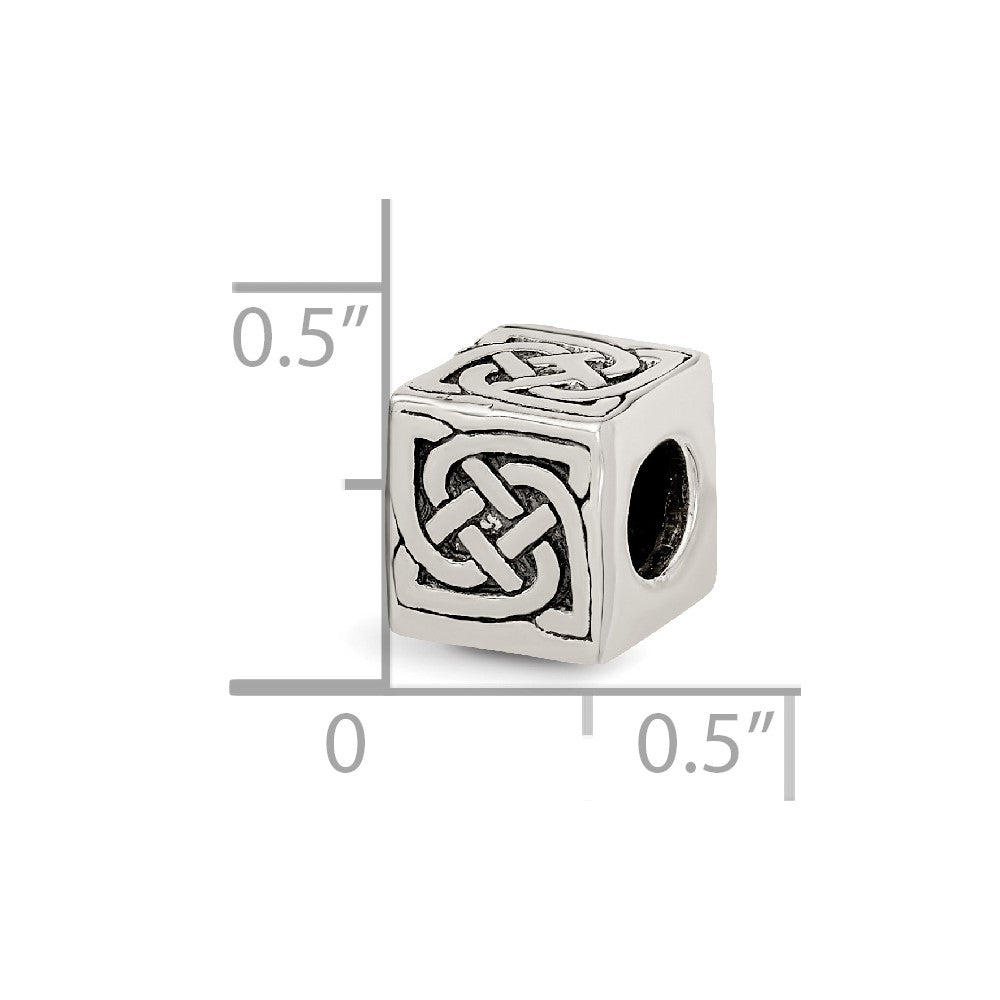 Sterling Silver Reflections Celtic Block Bead