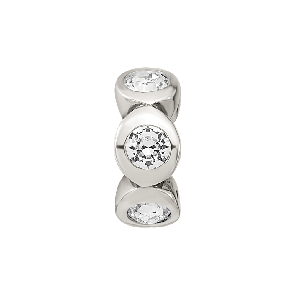 Sterling Silver Reflections April Preciosa Crystal Birthstone Bead