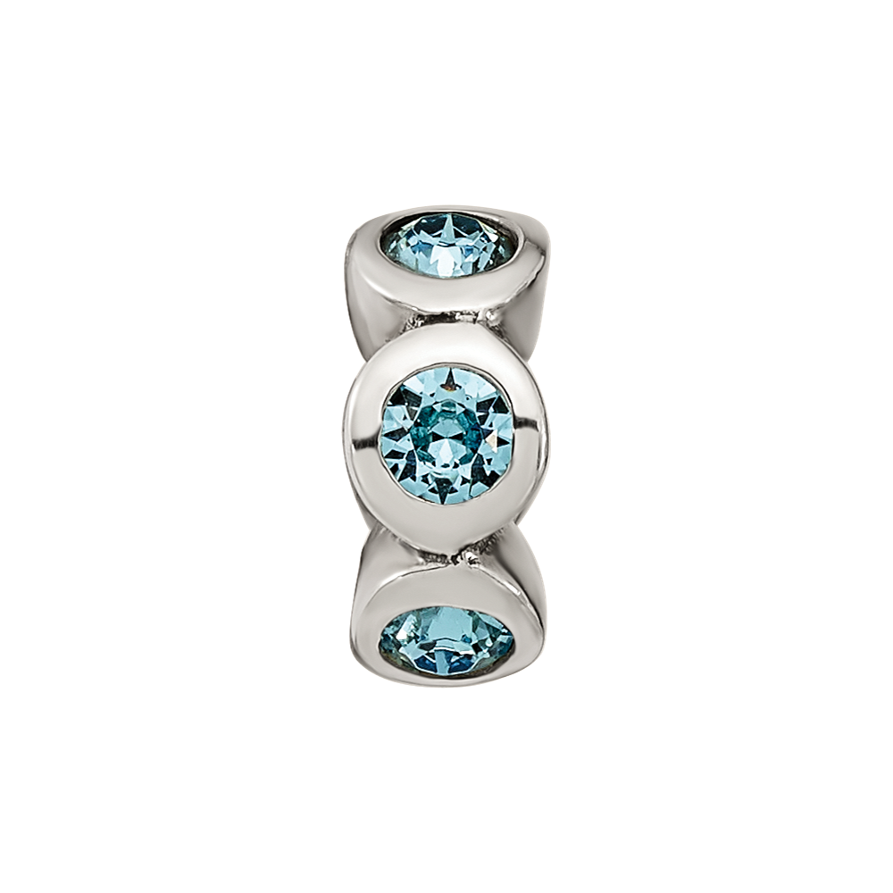 Sterling Silver Reflections March Preciosa Crystal Birthstone Bead