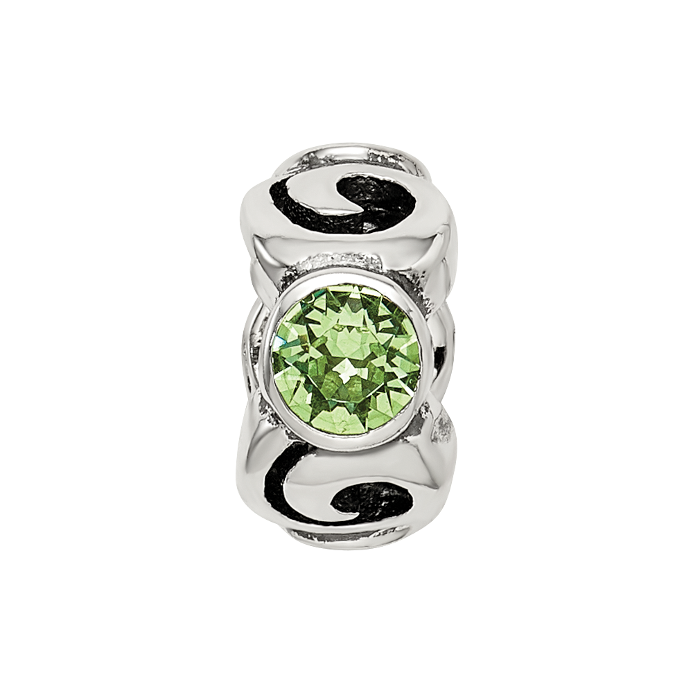 Sterling Silver Reflections August Green Preciosa Crystal Birthstone Bead