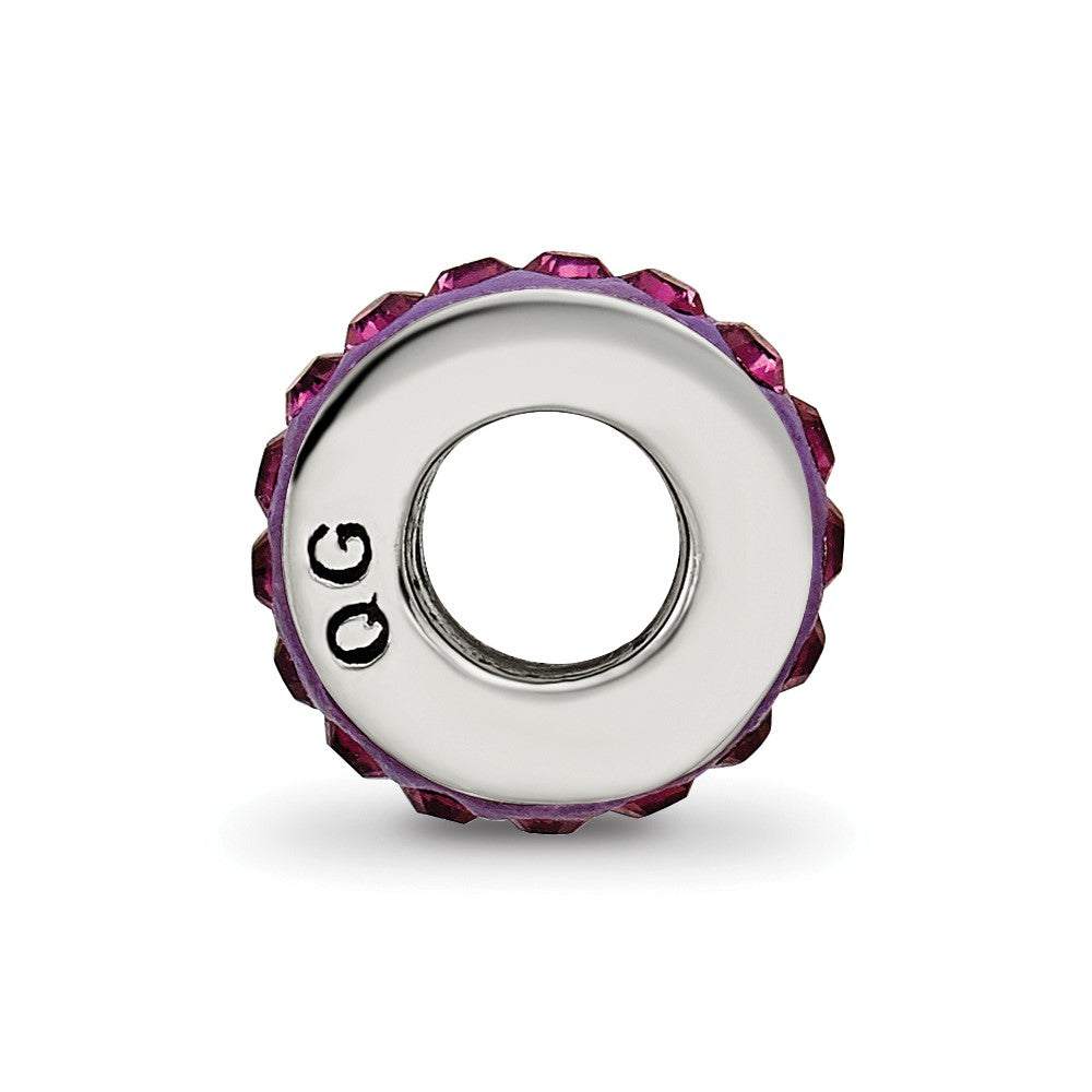 Sterling Silver Reflections Feb Single Row Preciosa Crystal Bead
