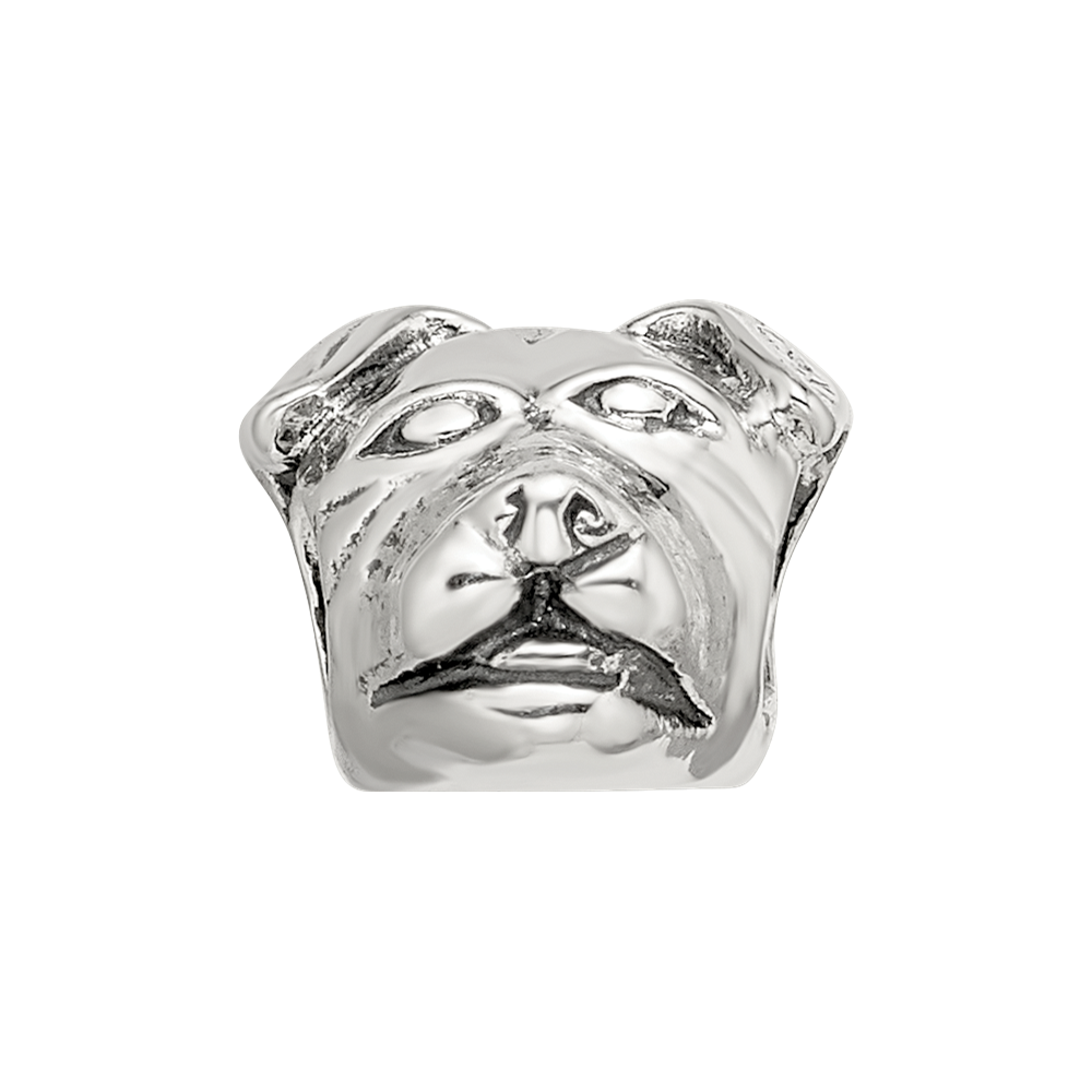 Sterling Silver Reflections Rottweiler Head Bead