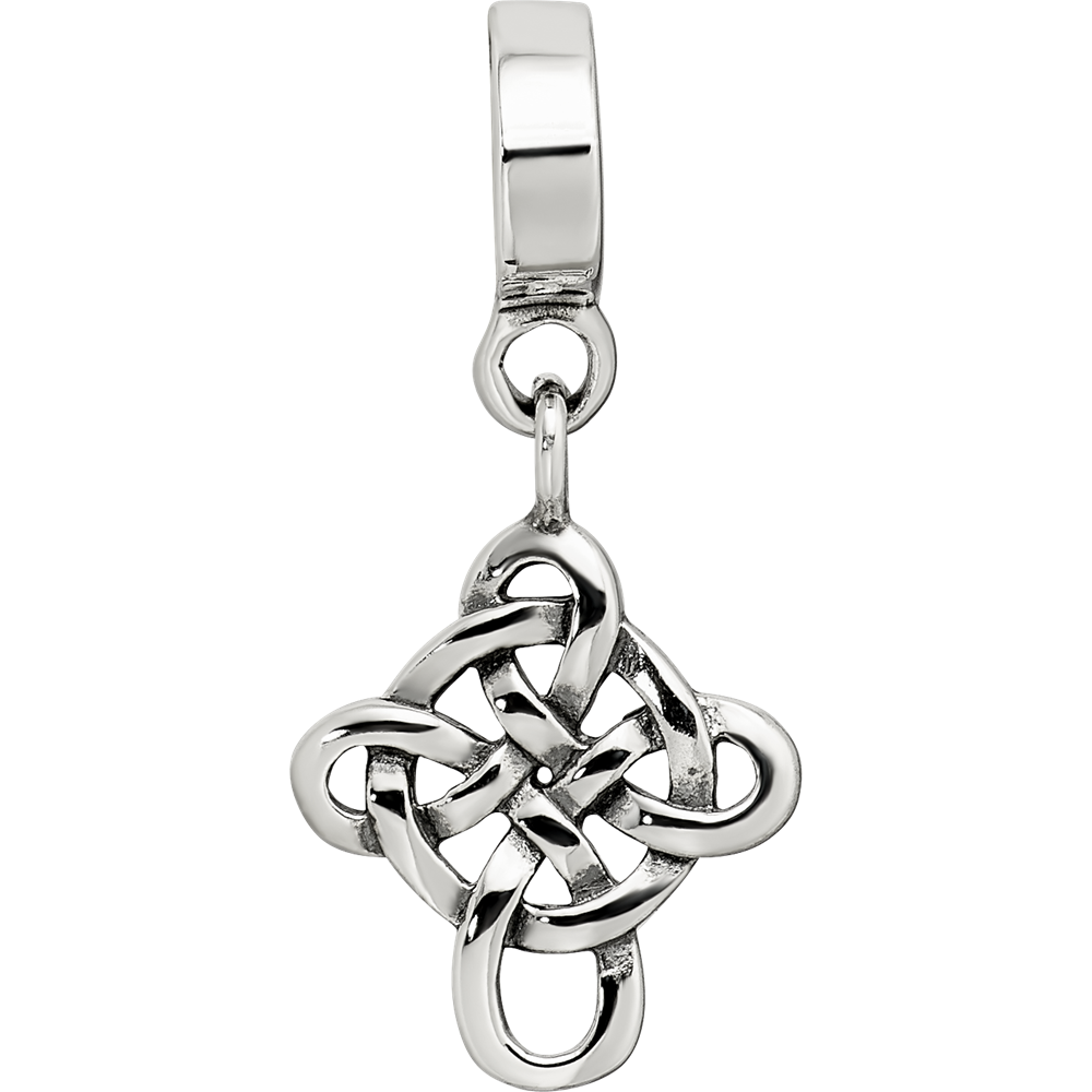 Sterling Silver Reflections Celtic Weave Cross Dangle Bead
