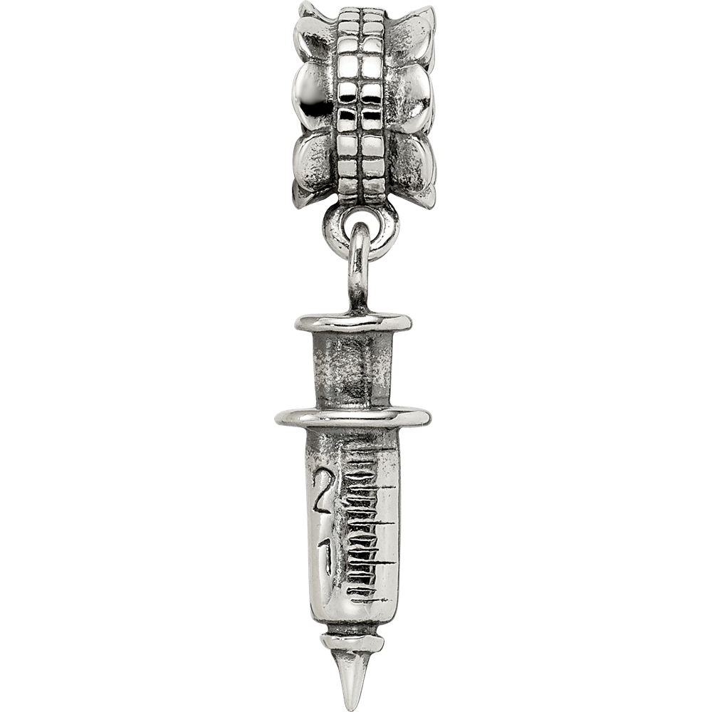 Sterling Silver Reflections Syringe Dangle Bead