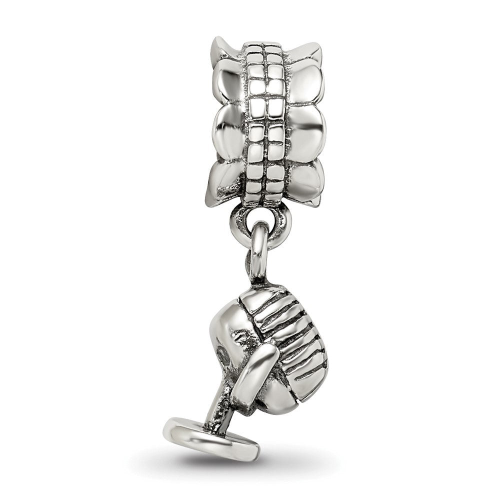 Sterling Silver Reflections Microphone Dangle Bead
