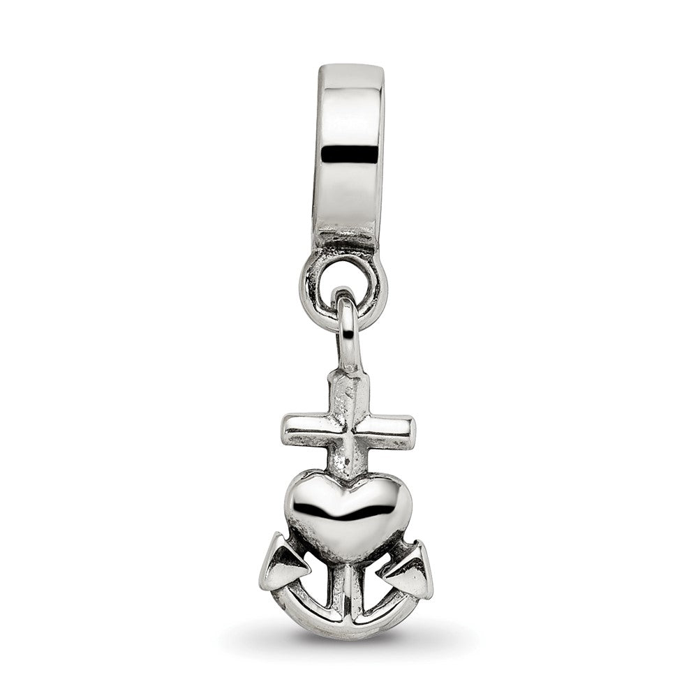 Sterling Silver Reflections Heart, Cross & Anchor Dangle Bead