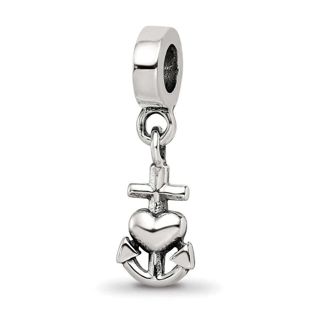 Sterling Silver Reflections Heart, Cross & Anchor Dangle Bead