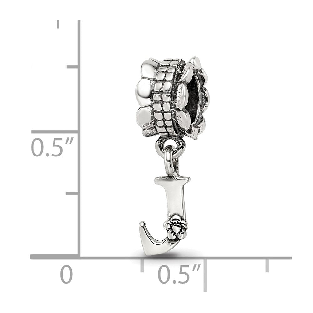 Sterling Silver Reflections Letter J Dangle Bead