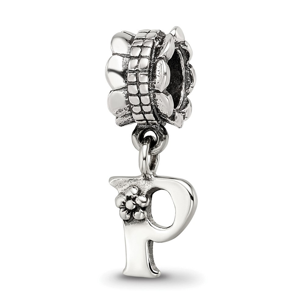 Sterling Silver Reflections Letter P Dangle Bead