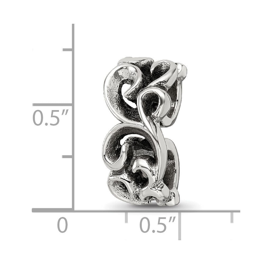 Sterling Silver Reflections Scroll Connector Bead