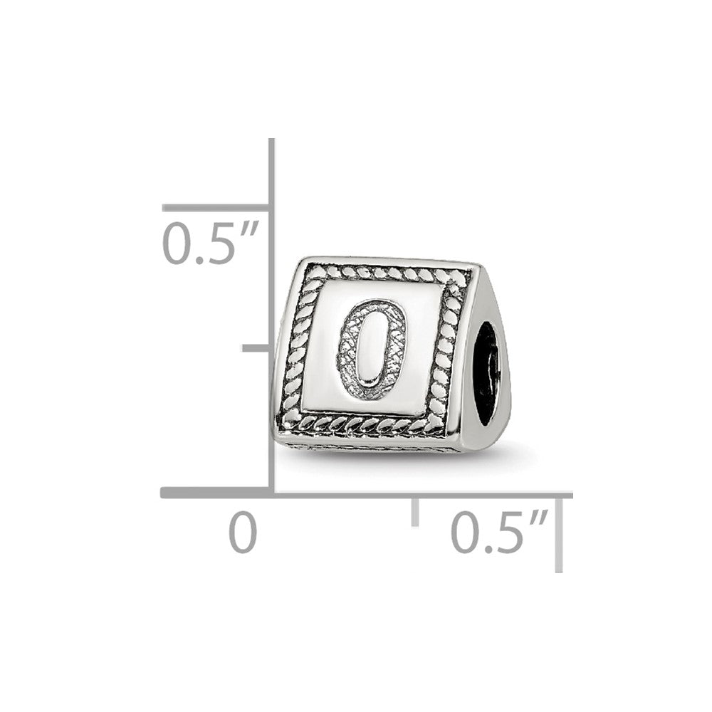 Sterling Silver Reflections Number 0 Triangle Block Bead