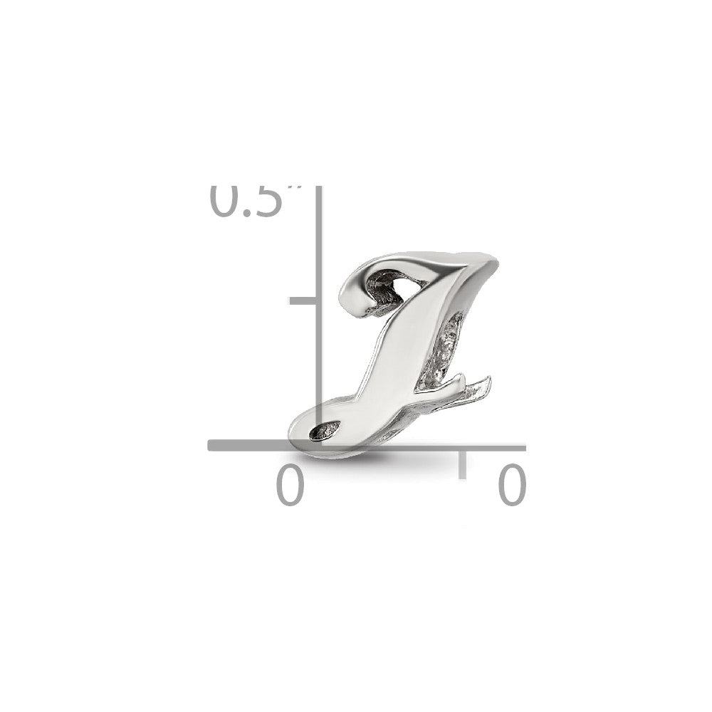 Sterling Silver Reflections Letter J Script Bead